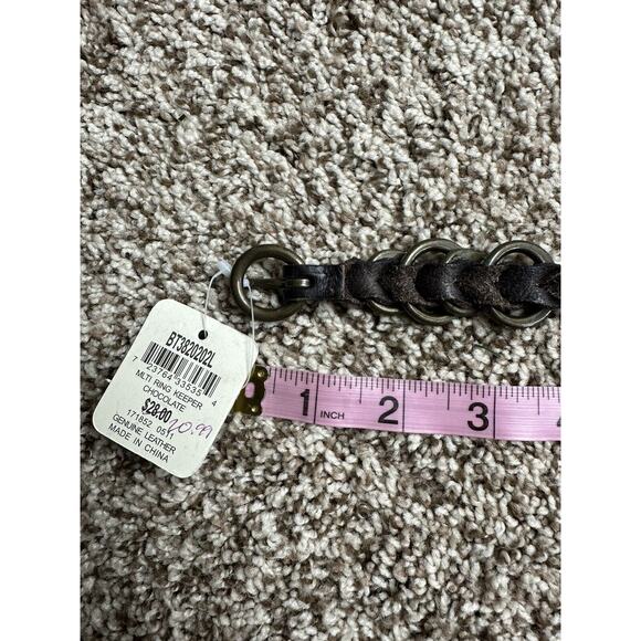 Fossil Multi Ring Keeper Chocolate Brown Leather Belt Slim Large - Picture 9 of 11